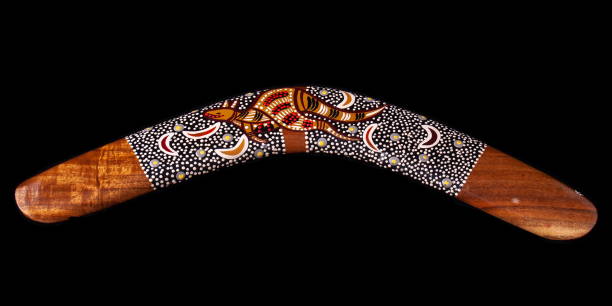 australische bumerang - australia boomerang aboriginal aborigine stock-fotos und bilder