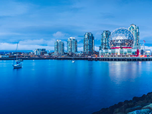 istock Science World with modern apartments at urban waterfront 1046859806