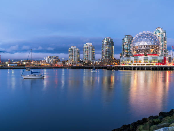 istock Science World with modern apartments at urban waterfront 1046859886