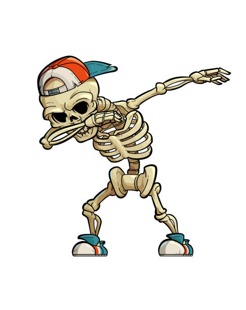 Dabbing Skeleton Stock Illustration - Download Image Now - Halloween,  Humor, Human Skeleton - iStock
