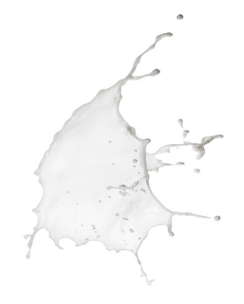 istock Splash of white milk with droplets 1046872140