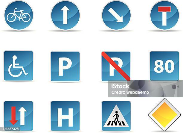 Set Di Segnali Stradali - Immagini vettoriali stock e altre immagini di Bicicletta - Bicicletta, Dati, Fuso orario