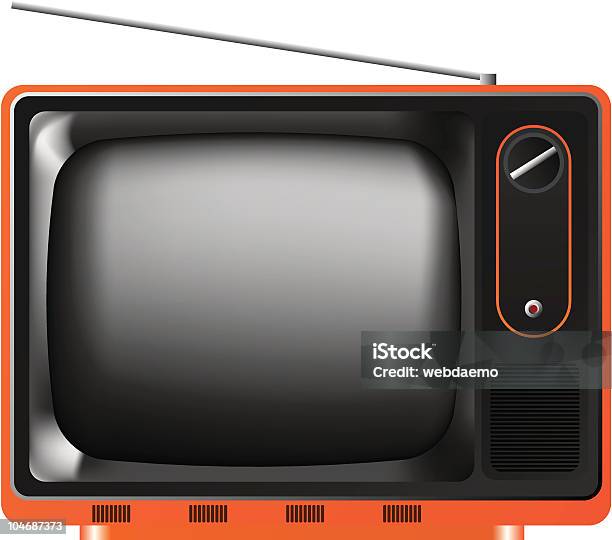Retro Tv Stock Illustration - Download Image Now - Analog, Antenna - Aerial, Color Image