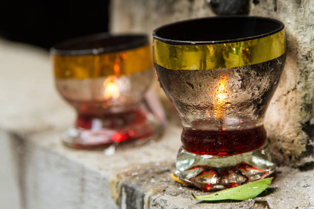 istock Lit candles outside temple in Vietnam 1046880492