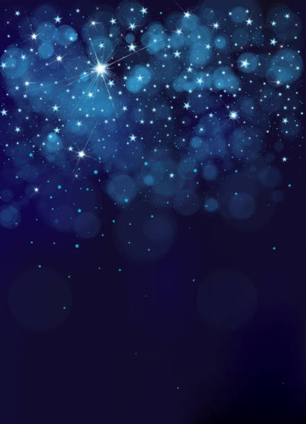 bildbanksillustrationer, clip art samt tecknat material och ikoner med vector natt stjärnklar himmel bakgrund. - blue sky