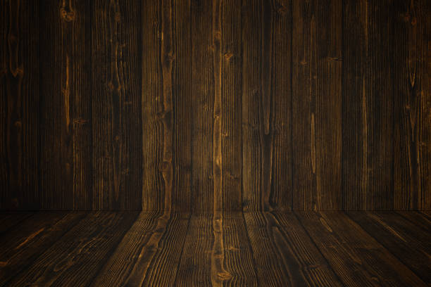 istock Grunge dark wood background wall and floor. wooden texture. surface, display backdrop, put product. 1046888678