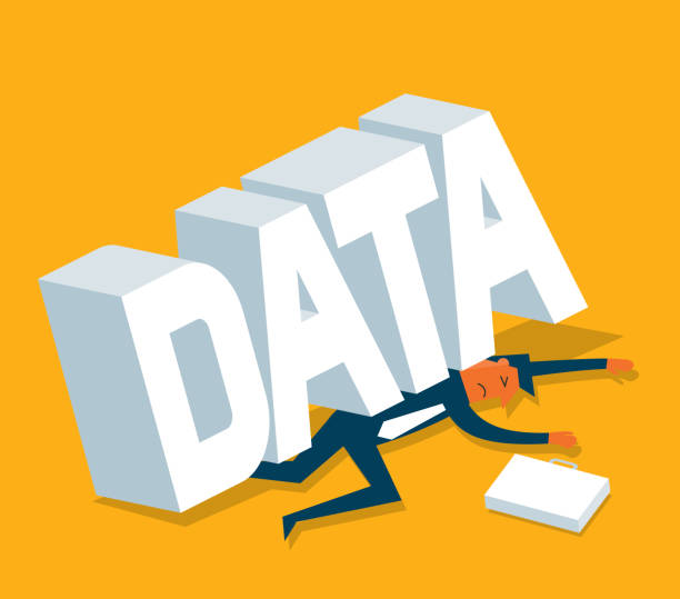 illustrations, cliparts, dessins animés et icônes de homme d’affaires surmené - data- - data overload