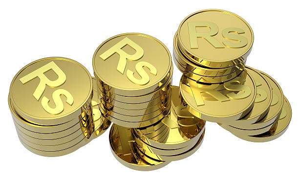 istock Stacks of gold coins isolated on a white background 104689217