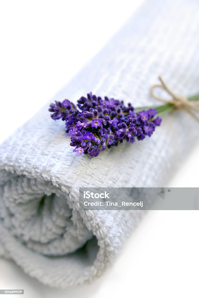 Lavender towel  Aromatherapy Stock Photo