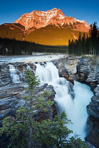 A waterfall in Yoho National Park Of Canada