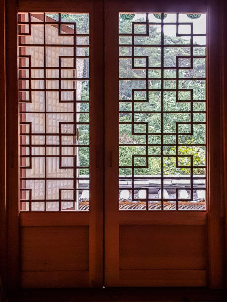 istock Window door in old temple room 1046901848