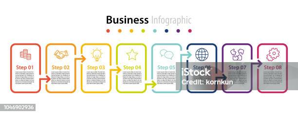 Infographic Element Design 8 Step Infochart Planning Stock Illustration - Download Image Now