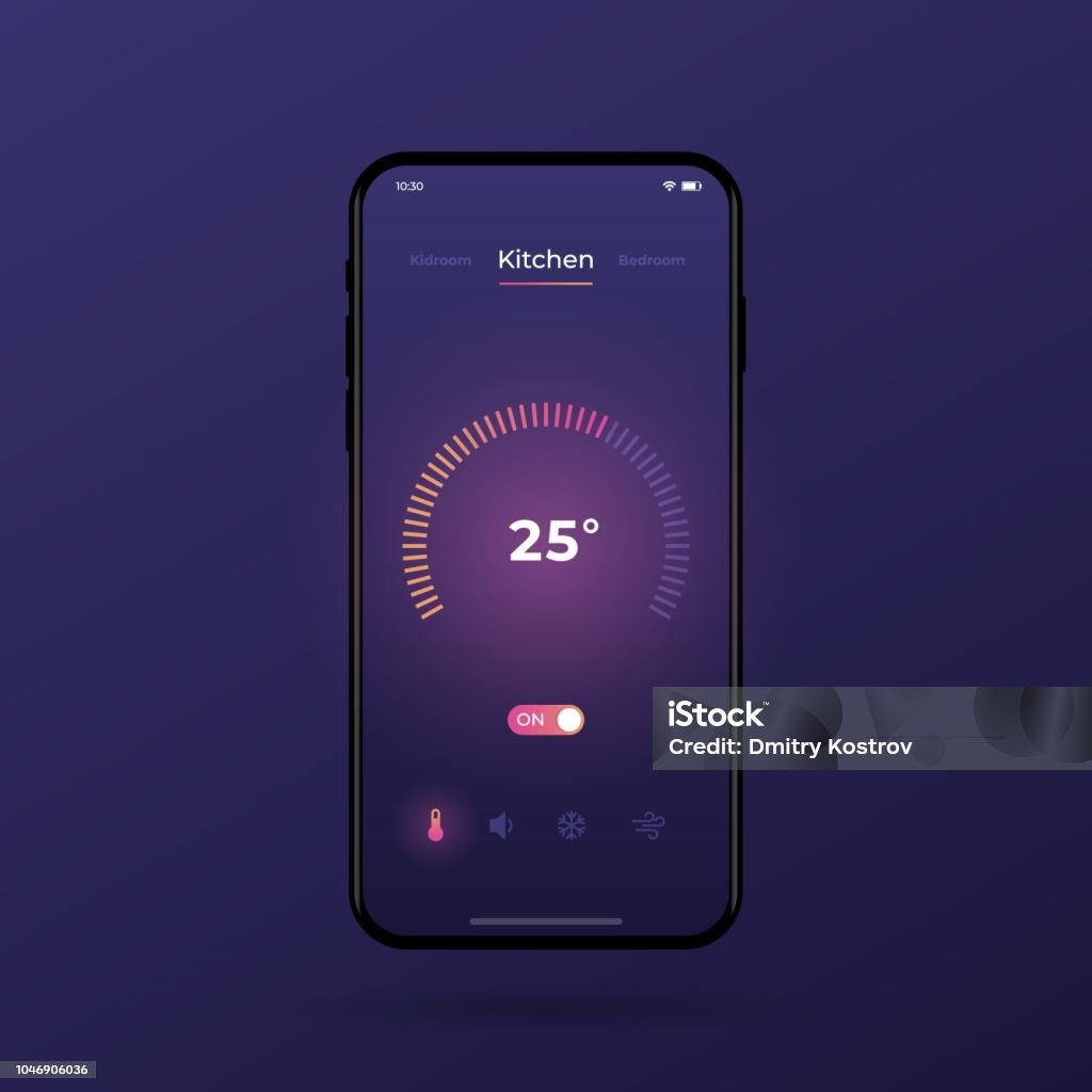 Temperature Ui Box Dashboard Ui And Ux Kit Control Center Design Temperature Control In ...