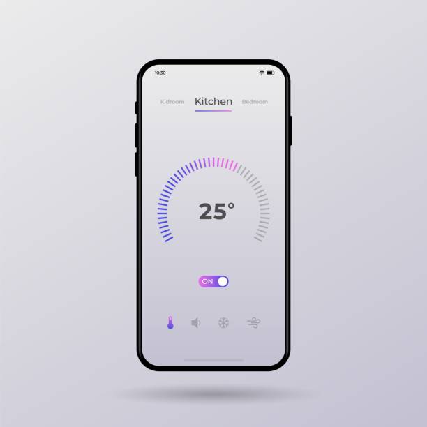 Dashboard UI and UX Kit. Control center design. Temperature control in the room. Dashboard UI and UX Kit. Control center design. Temperature control in the room. EPS 10. portability illustrations stock illustrations