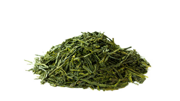 istock Green sencha tea isolated on white background 1046908620