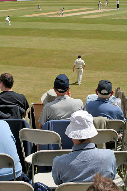 fãs e jogo de críquete - sport of cricket cricket player fielder sport imagens e fotografias de stock