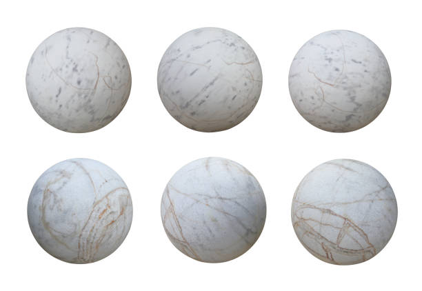 Set collection of carving white marble sphere statue isolated on white background Set collection of carving white marble sphere statue isolated on white background marble sphere stock pictures, royalty-free photos & images
