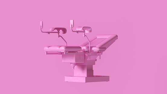 Pink Obstetrics Gynecological Chair 3d illustration 3d rendering