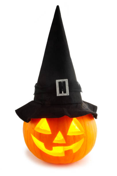 istock Halloween pumpkin with witches hat 1046925484