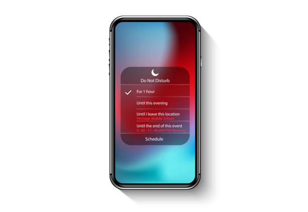 모바일 응용 프로그램 인터페이스 - do not disturb sign stock illustrations