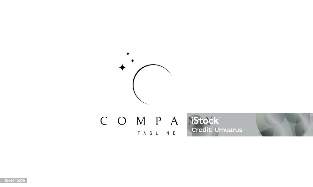 Moon vector logo image - Royalty-free Logótipo arte vetorial