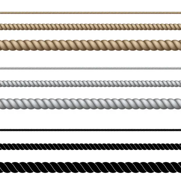 Vector illustration of Set of ropes