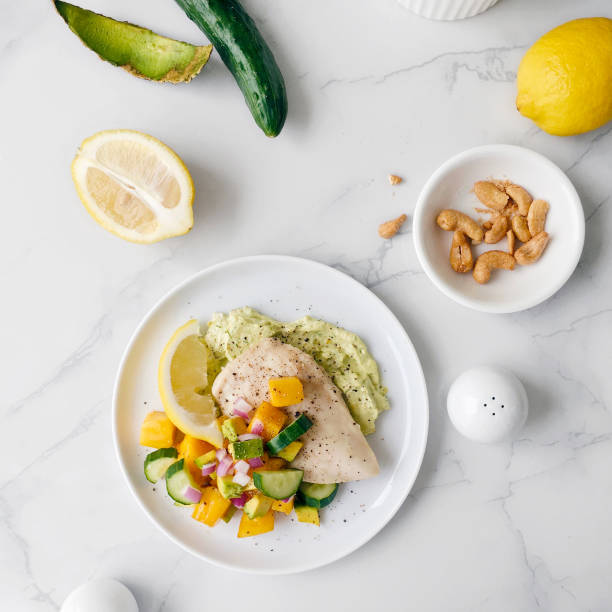 istock Healthy chicken breast with salsa for lunch 1046941226