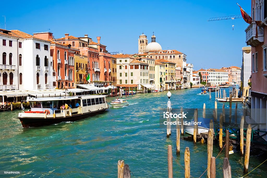 Grand Canal em Veneza - Foto de stock de Gôndola royalty-free