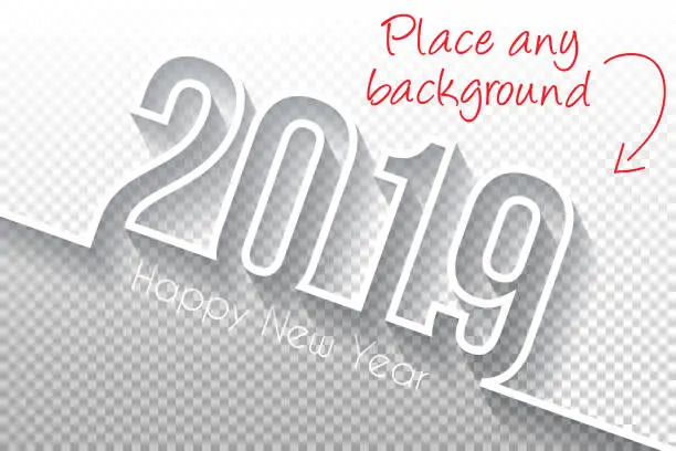 Vector illustration of Happy new year 2019 Design - Blank Backgroung