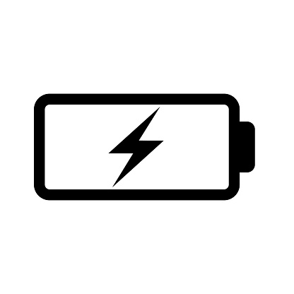 Battery charging icon.