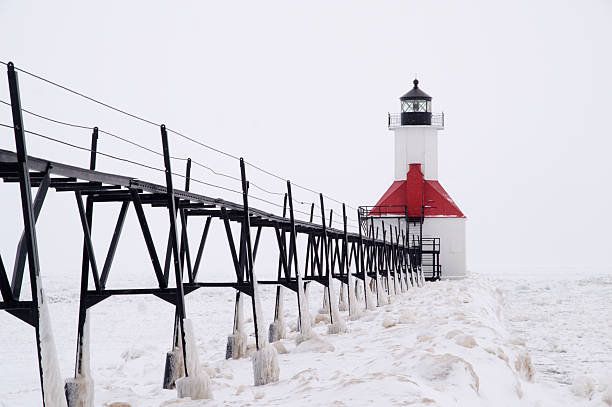 istock Catwalk leading to St. Joseph North Pierhead Lighthouse 104698206