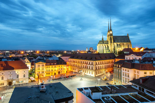 istock Brno night cityscape view, Czech republic 1046982634