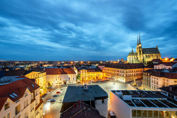 istock Brno night cityscape view, Czech republic 1046982652