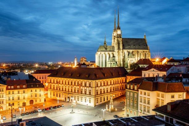istock Brno night cityscape view, Czech republic 1046982654