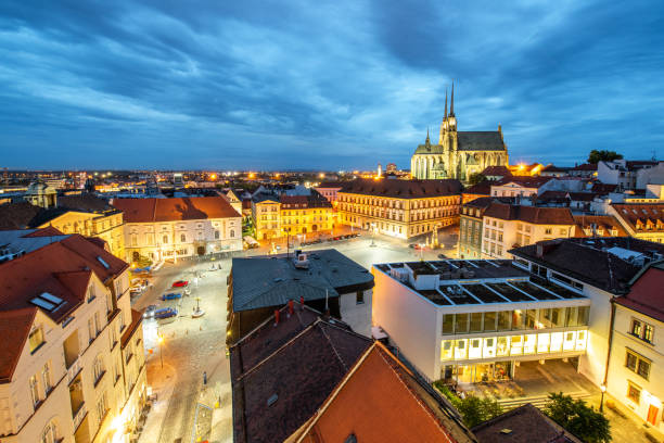 istock Brno night cityscape view, Czech republic 1046982702