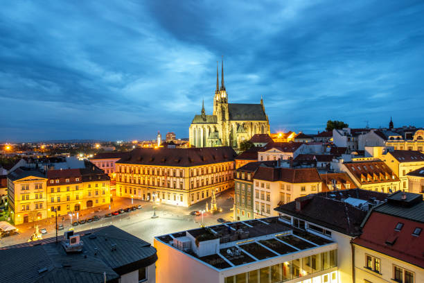 istock Brno night cityscape view, Czech republic 1046982704