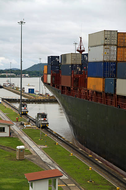 Panama Canal - Miraflores Locks stock photo