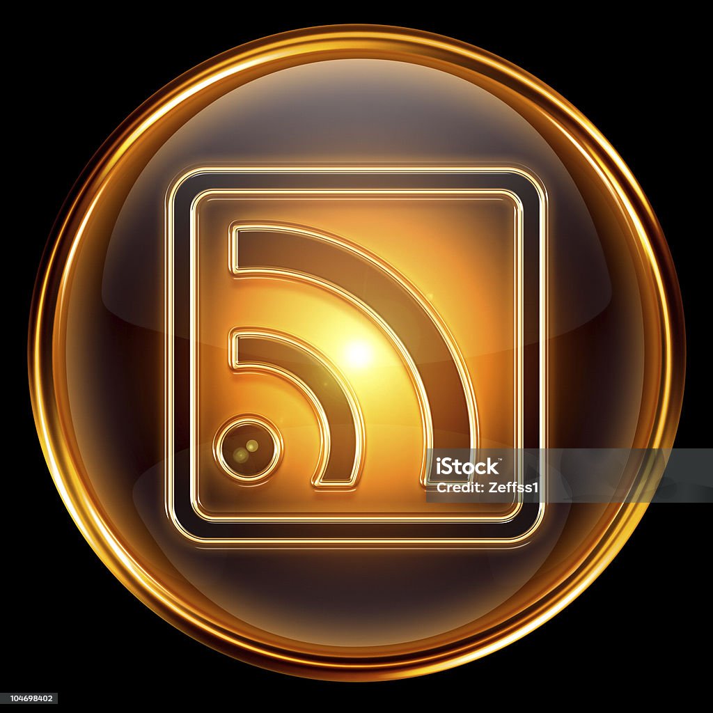 WI-FI icon golden, isolated on black background  Amber stock illustration