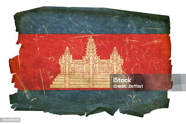 Ilustración de Camboya Bandera De Edad Aislado Sobre Fondo Blanco y más Vectores Libres de Derechos de Anticuado