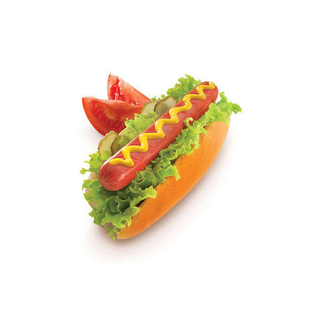 istock Hot dog with mustard and ketchup isolated on white 1046987042