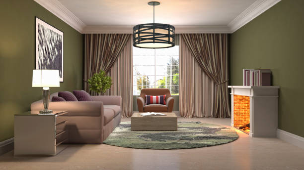 istock Interior of the living room. 3D illustration 1047006232