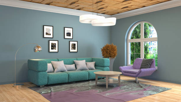 istock Interior of the living room. 3D illustration 1047006342