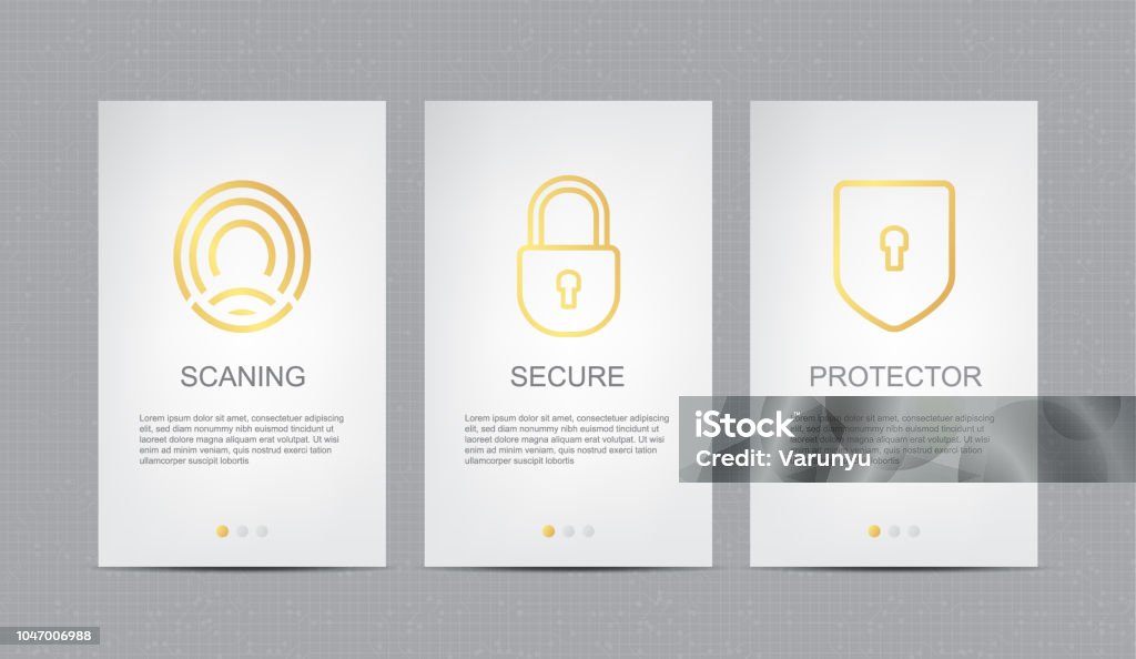 Safety Net Ui Design Golden Interface Ui Ux Security Template For Mobile App And Website ...