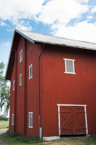 istock facade of red farm building, Hamar, Hedmark, Norway 1047007256