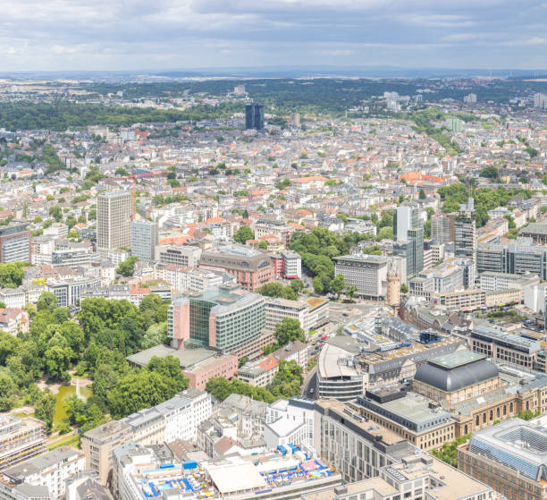 istock Frankfurt Germany aerial view 1047007484