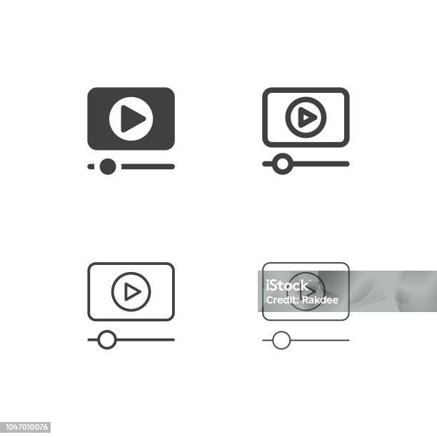 Video Player Icons Multi Series Stock Illustration - Download Image Now - Video Still, Icon Symbol, Movie