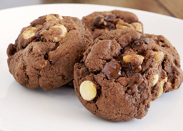 Chocolate chip cookies stock photo