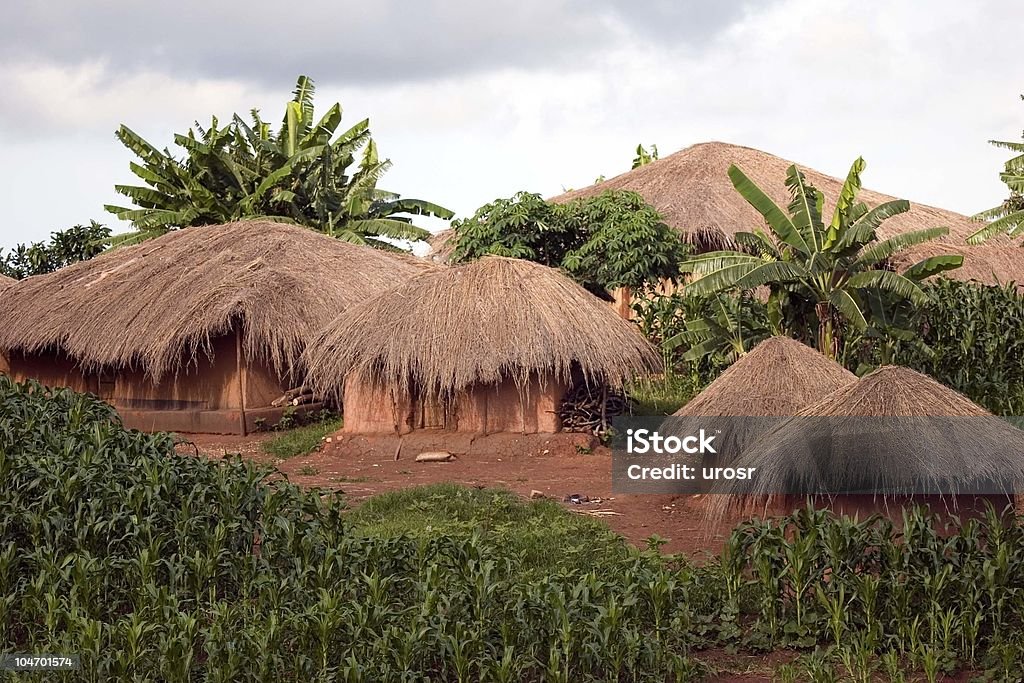 Villaggio tribale in Malawi - Foto stock royalty-free di Capanna di fango
