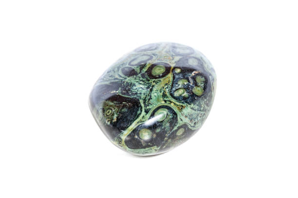 istock Macro mineral stone jasper kambaba on a white background 1047016564