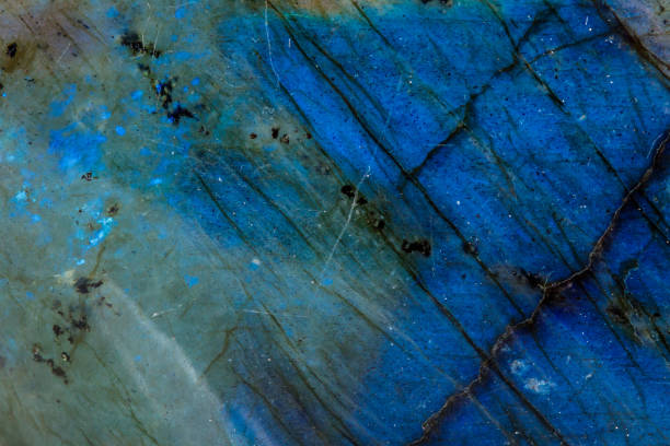 istock Macro mineral stone Labradorite on white background 1047017554